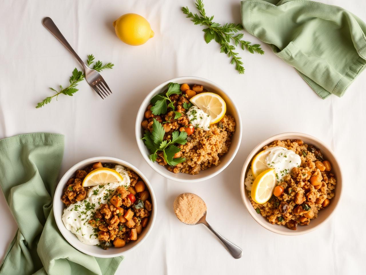 Three gluten-free dairy-free bowls